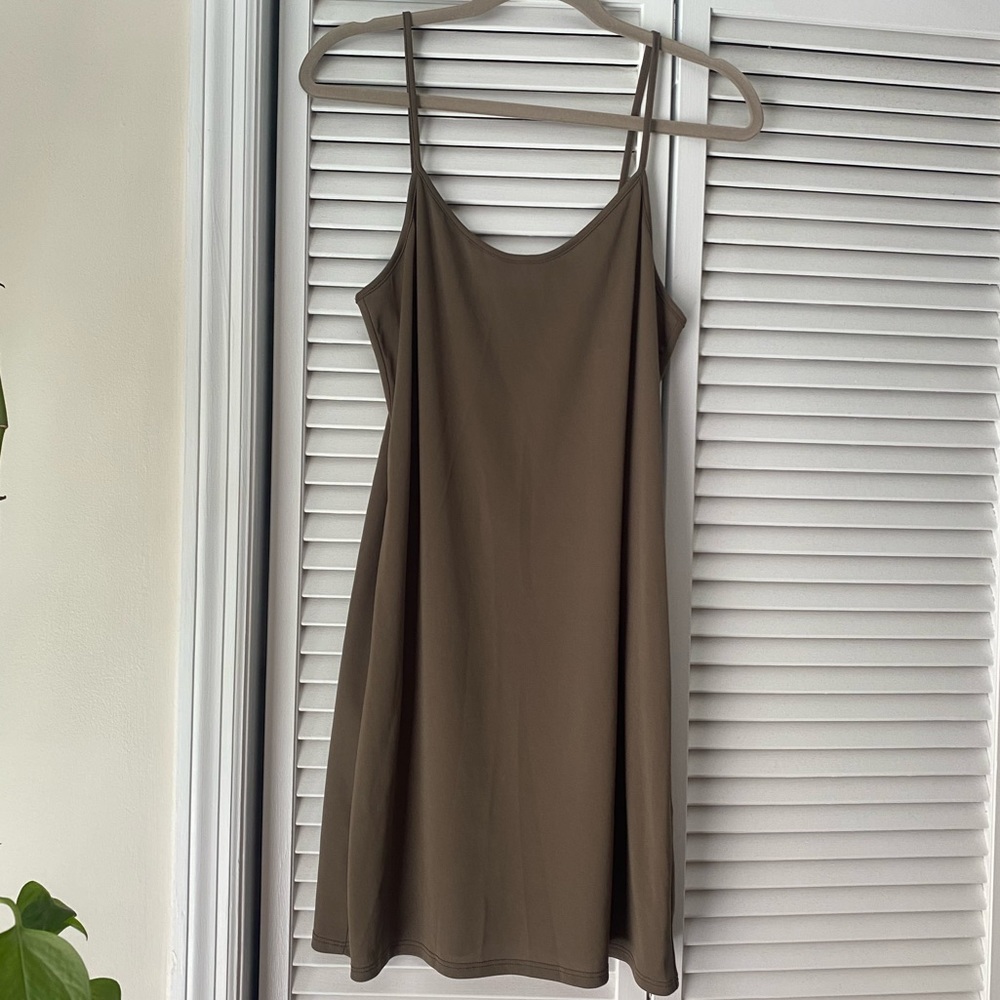 ABS by Allen Schwartz olive cami mini dress size medium